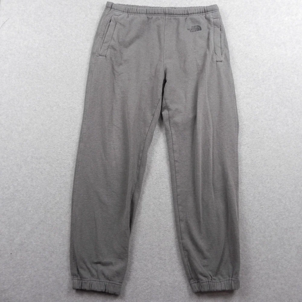 The North Face Pants Mens Medium Activewear Sweat Jogger Fleece Lounge Logo Gray